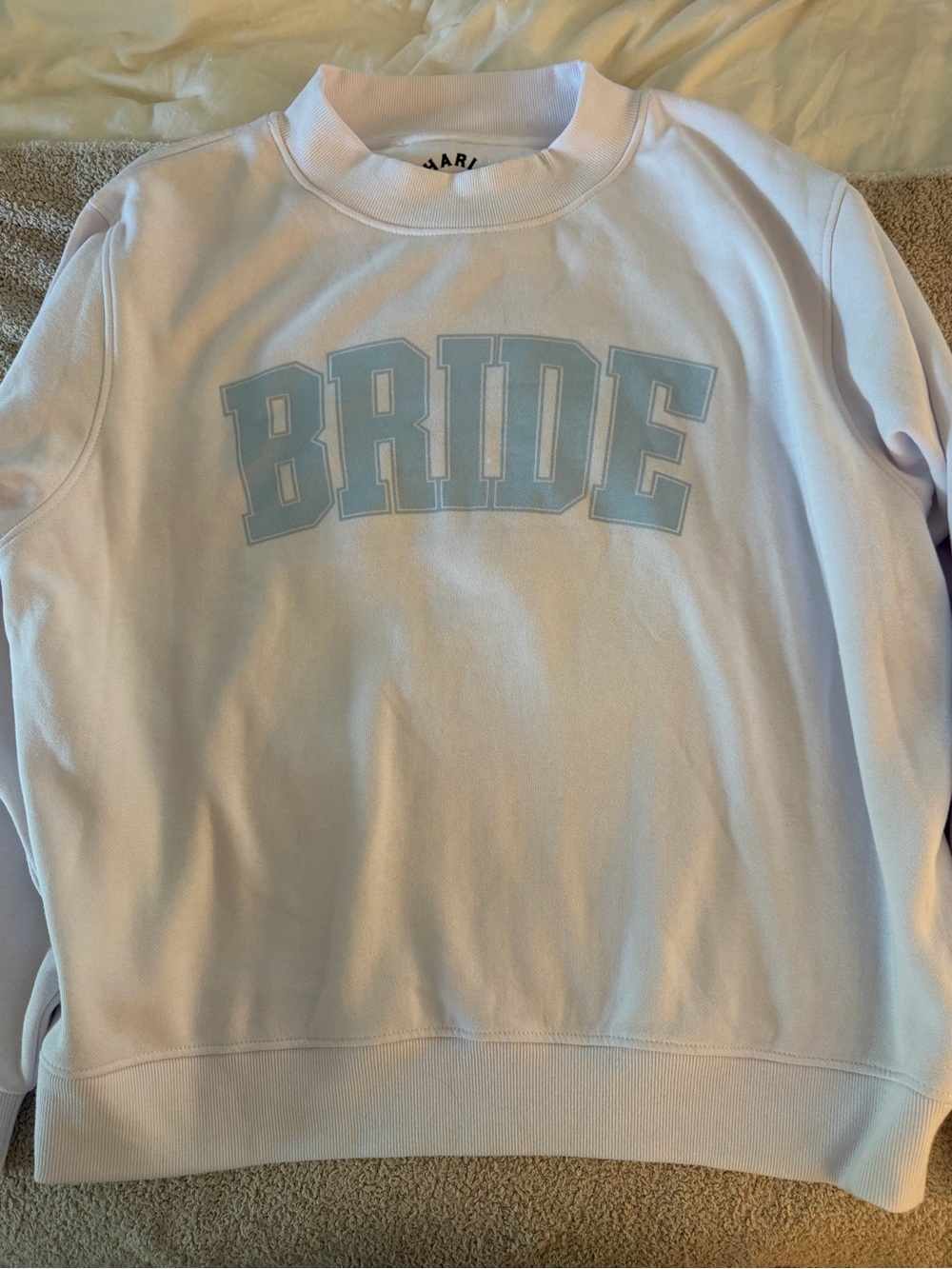 Light Blue 'BRIDE' Crewneck Sweatshirt